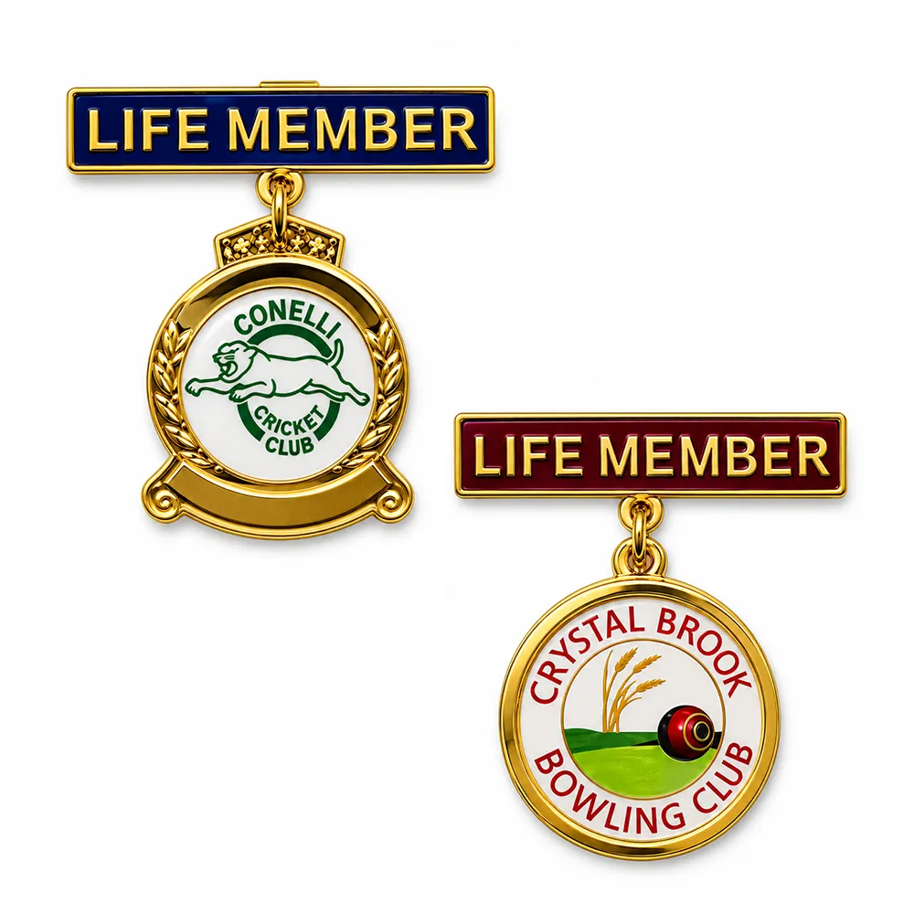 In Stock Life Member Bar with Badge