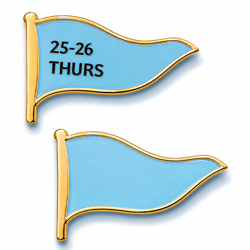 Light Blue Pennant Flag Lapel Pins