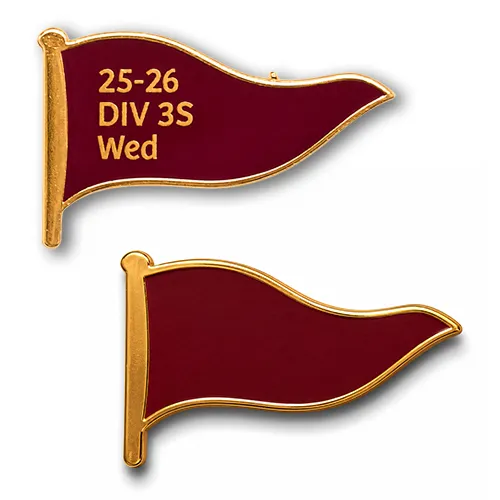 Maroon Pennant Flag Lapel Pins