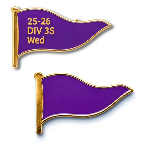 Purple Pennant Flag Lapel Pins