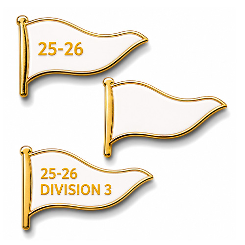 White Pennant Flag Lapel Pins